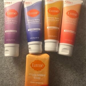 LUME Invisible Cream Soft Powder-Toasted Coconut-Lavender Sage-Clean Tangerine